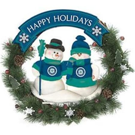 Seattle Mariners 20 Team Snowman Wreath